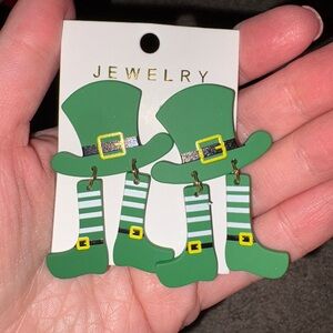 Green Leprechaun Hat Earrings
